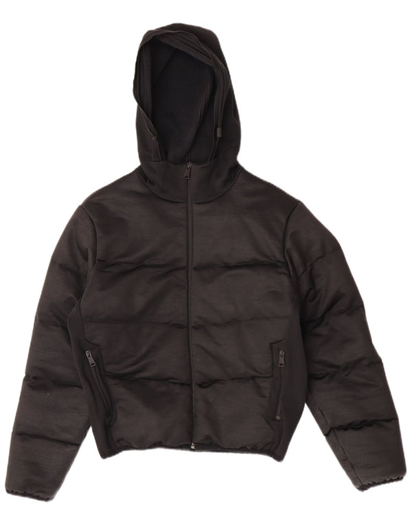 Napapijri Veste matelassée surdimensionnée à capuche pour femme UK 10 Small Noir Polyester