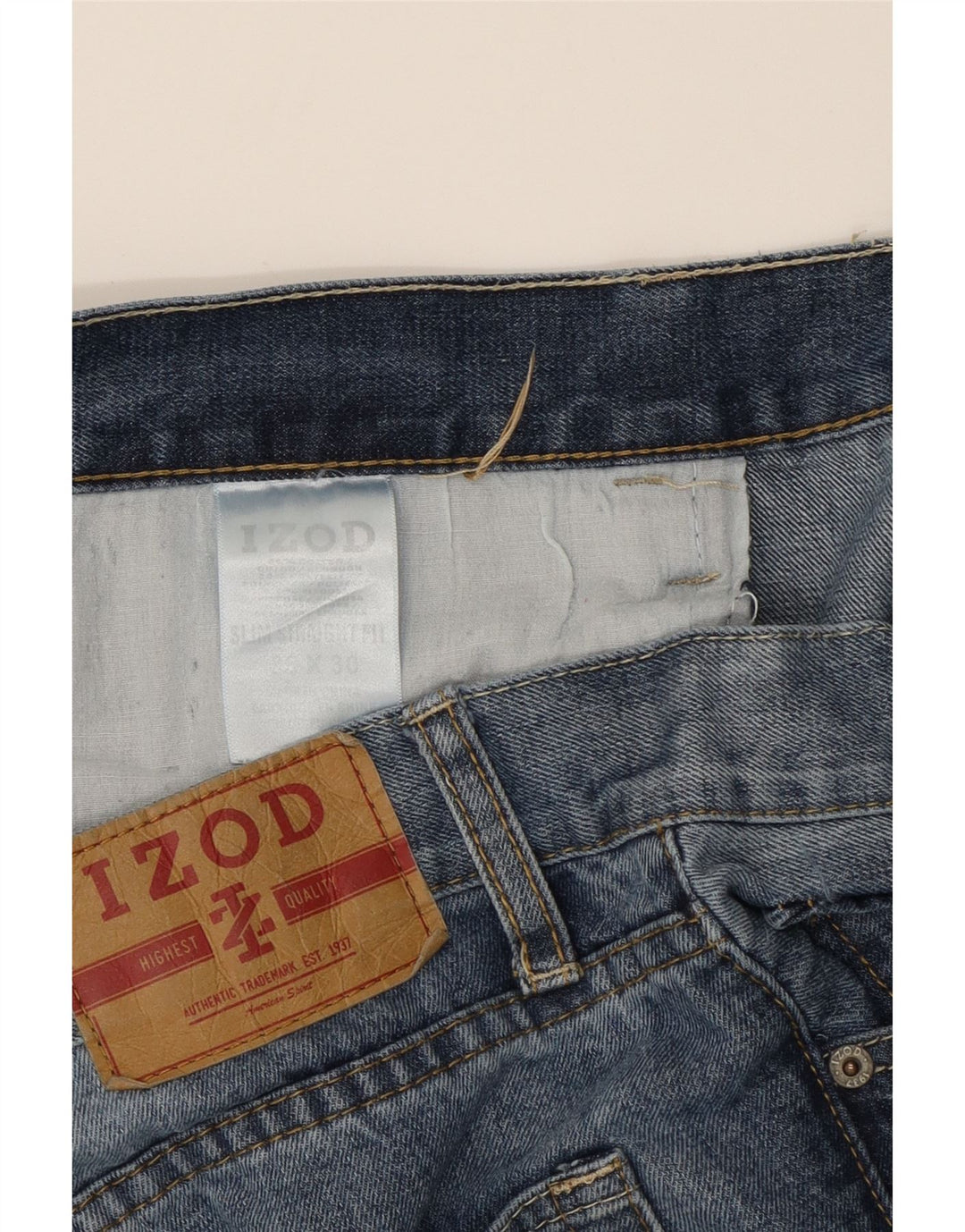 IZOD Mens Straight Jeans W38 L30 Blue Cotton Vintage Izod and Second-Hand Izod from Messina Hembry 