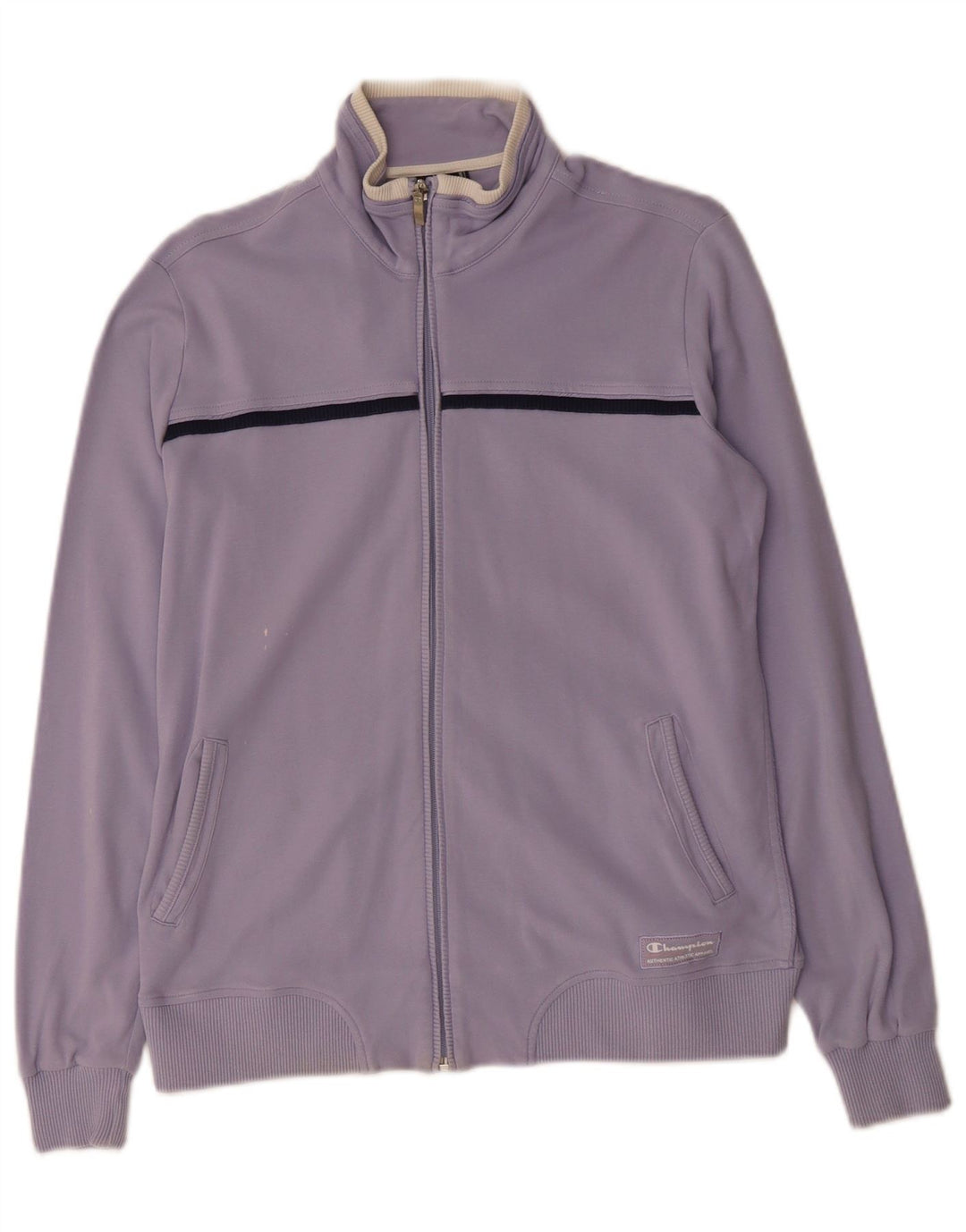CHAMPION Womens Tracksuit Top Jacket UK 14 Medium Purple Cotton