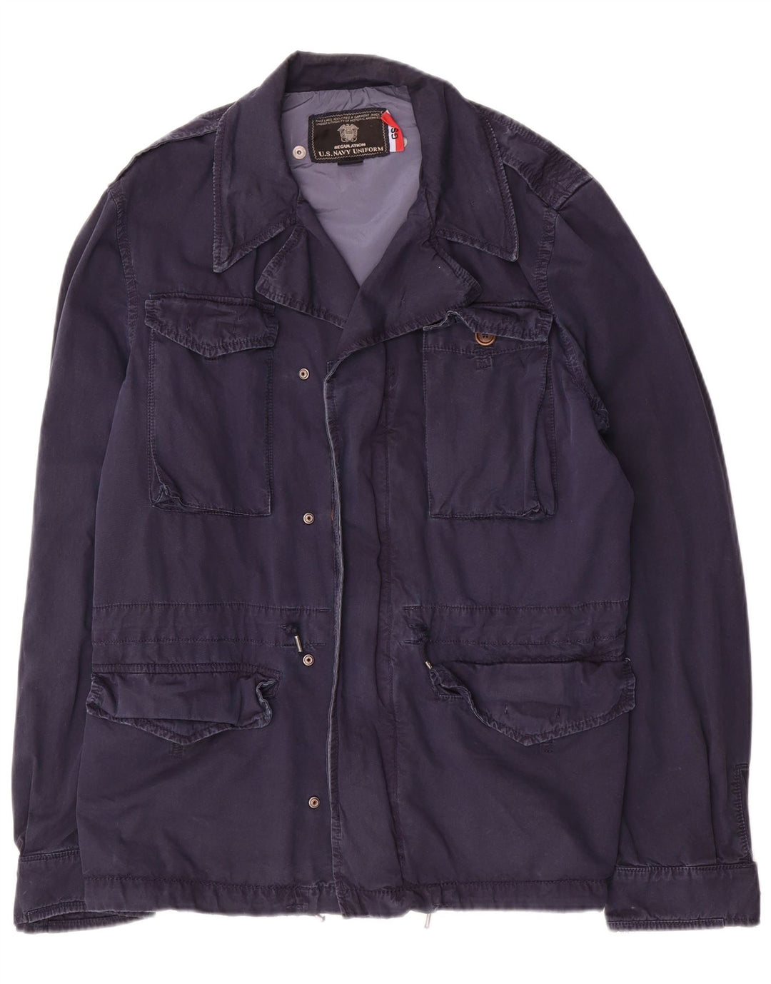 Vintage Mens Utility Jacket UK 42 XL Navy Blue Nylon