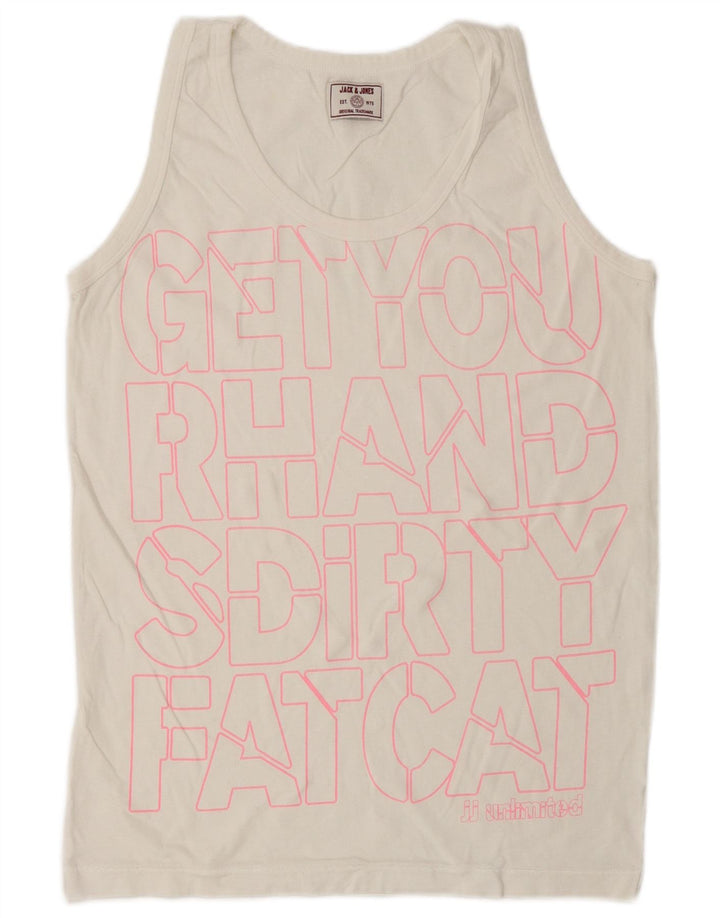 Canotta grafica da uomo Jack & Jones piccola bianca