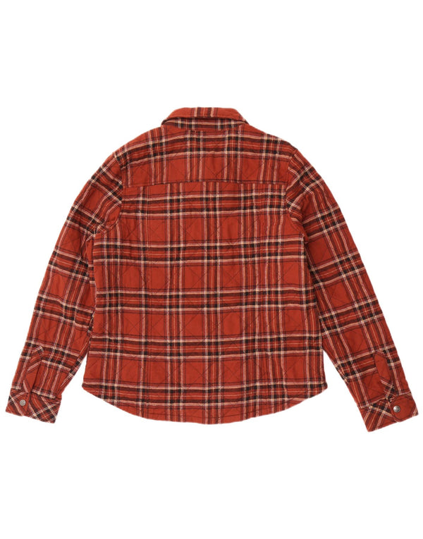 Dickies Womens Lumberjack Flannel Shirt UK 16 Large Brown Plaid Cotton