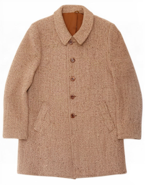 Vintage hombres abrigo Reino Unido 36 pequeña espiga beige