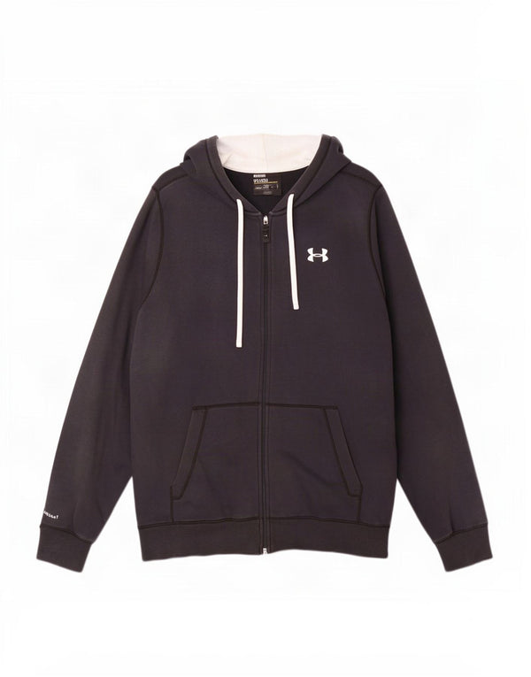 Męski sweter męski Under Armour o luźnym kroju i zapinanym na zamek, duży, granatowy, bawełniany