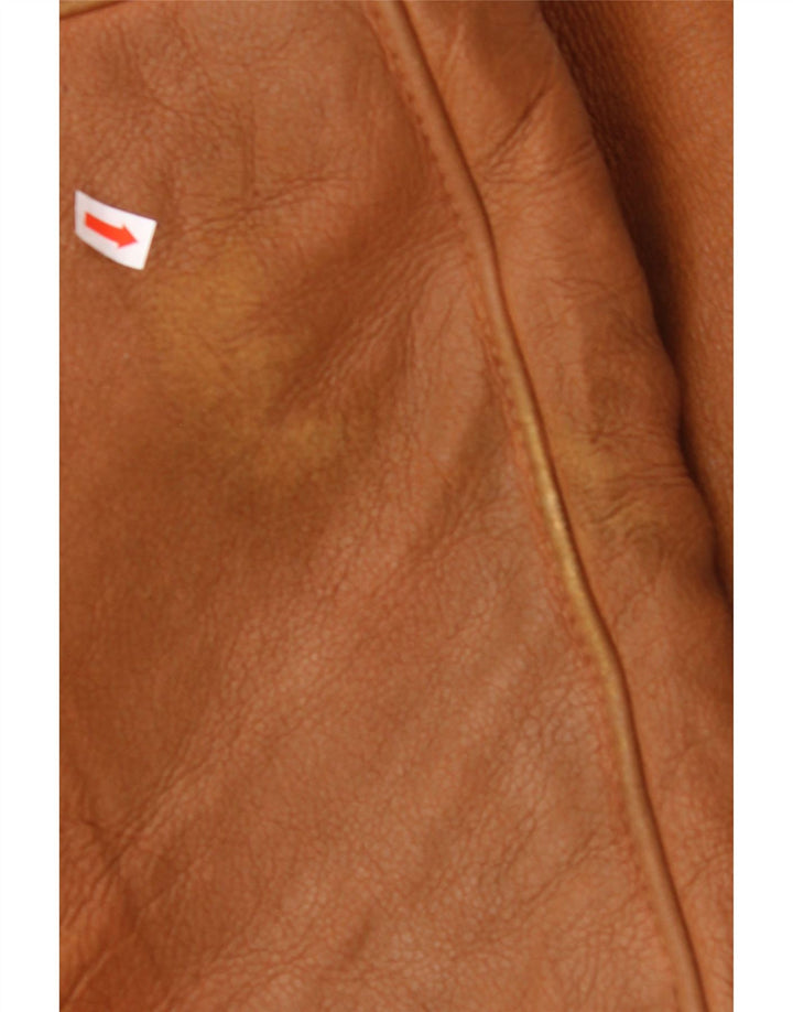 MABRUN Mens Shearling Jacket UK 36 Small Brown Leather