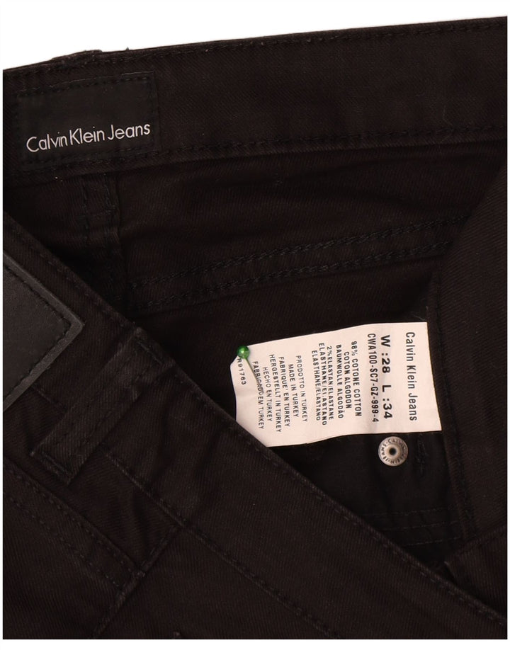 Calvin Klein Womens Straight Jeans W28 L34 Black Cotton