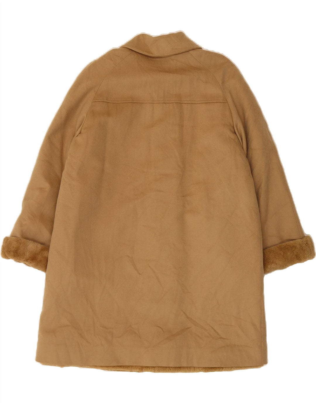 VINTAGE Womens Sherpa Overcoat UK 16 Large Brown Wool Vintage Vintage and Second-Hand Vintage from Messina Hembry 