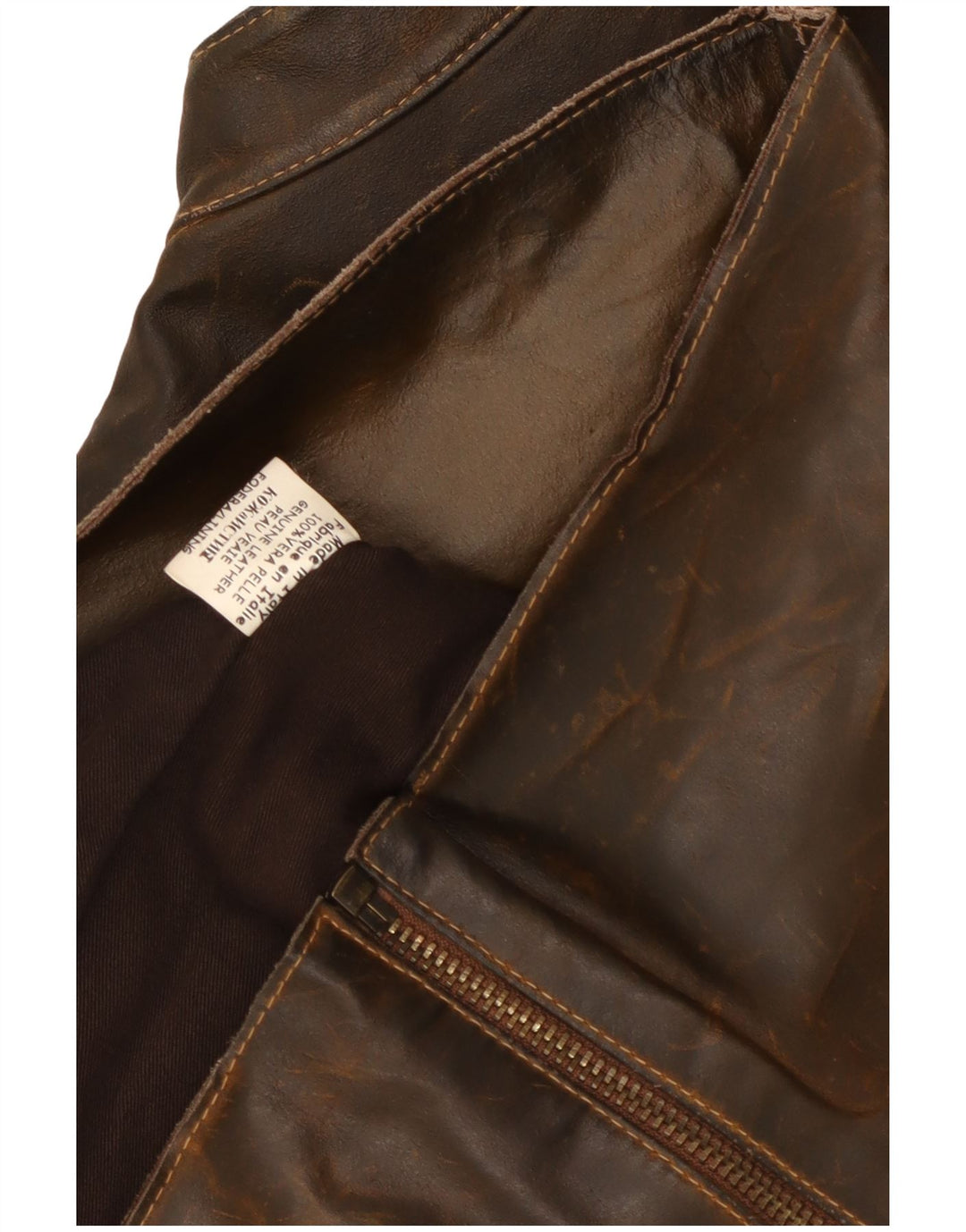 Vintage Herren Lederjacke UK 36 Kleines braunes Leder