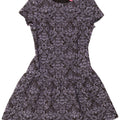 Vestido feminino Monsoon A-Line UK 10 pequeno poliéster cinza Paisley