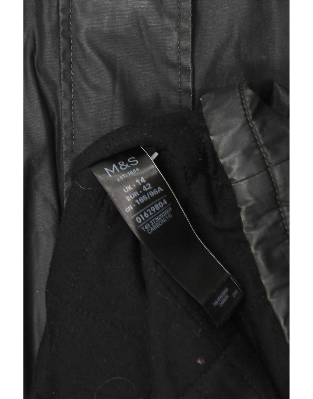 Marks & Spencer Womens Hooded Waxed Parka Jacket UK 14 Large Grey