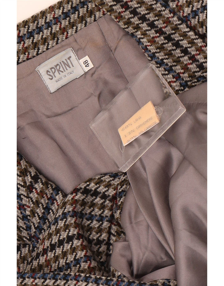 Vintage dame 2-knaps blazerjakke IT 48 XL Flerfarvet Houndstooth