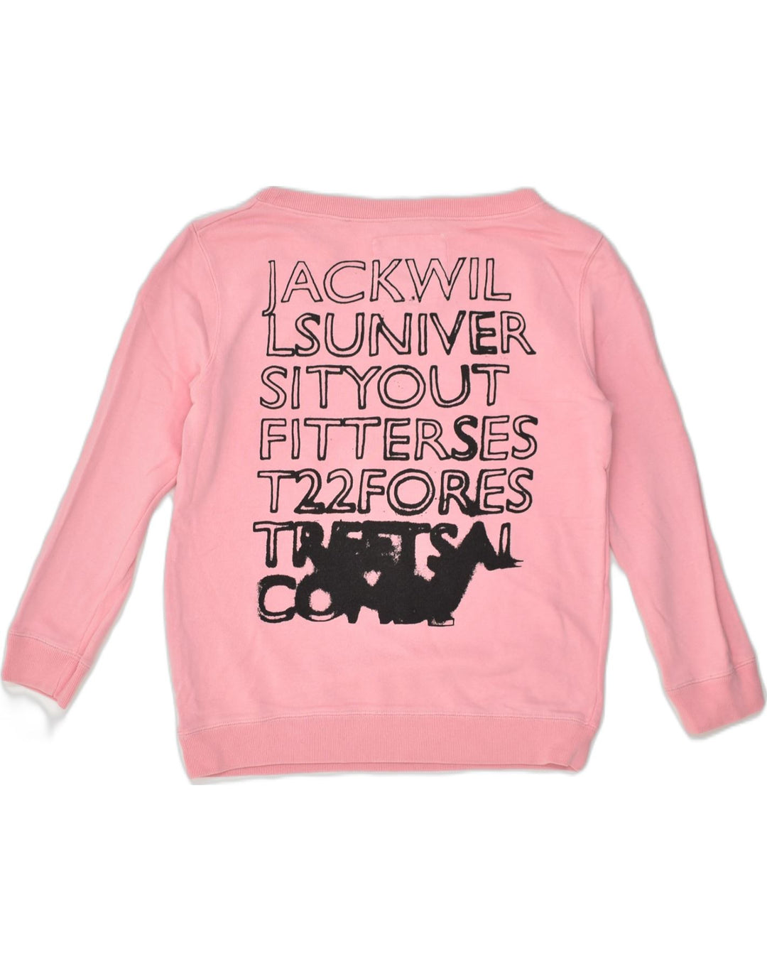 JACK WILLS Womens Graphic Sweatshirt Jumper UK 8 Small  Pink Cotton | Vintage Jack Wills | Thrift | Second-Hand Jack Wills | Used Clothing | Messina Hembry 