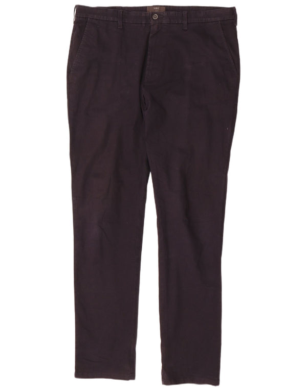 Marks & Spencer Herre Slim Chino Bukser W38 L35 Marineblå Bomuld