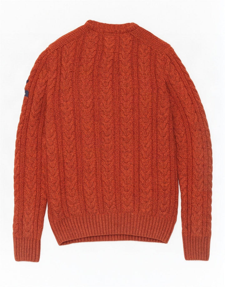 Maglione maglione girocollo da uomo Superdry Acrilico screziato marrone medio