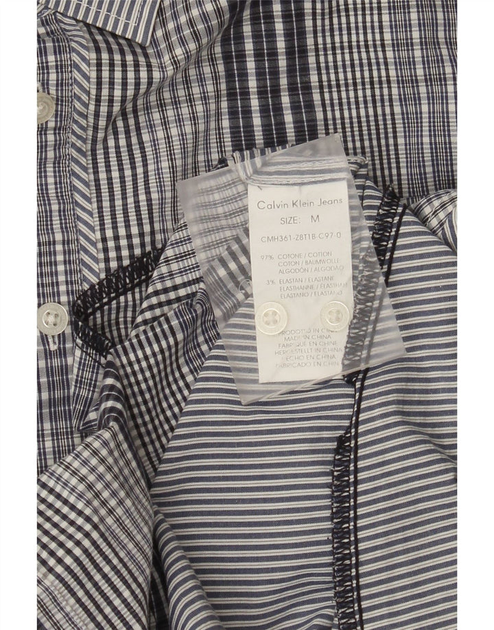 Camicia da uomo Calvin Klein Jeans in cotone a quadri blu medio