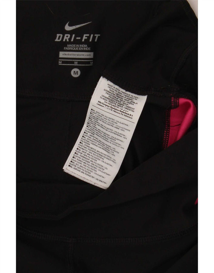 Leggings Nike Dri Fit Capri da donna UK 14 poliestere color block medio nero