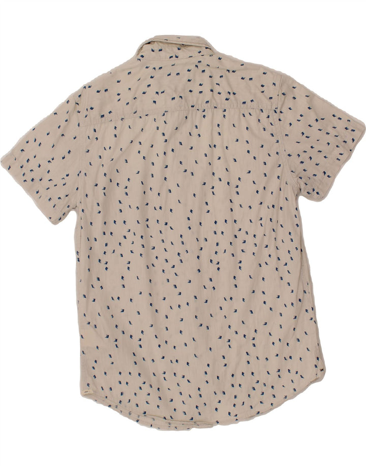 LEE Mens Abstract Pattern Short Sleeve Shirt Small White Cotton Vintage Lee and Second-Hand Lee from Messina Hembry 