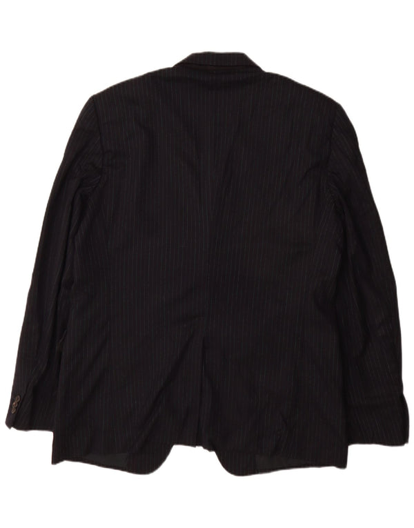 Giacca blazer da uomo a 3 bottoni Prada taglia 56 2XL lana vergine gessata nera