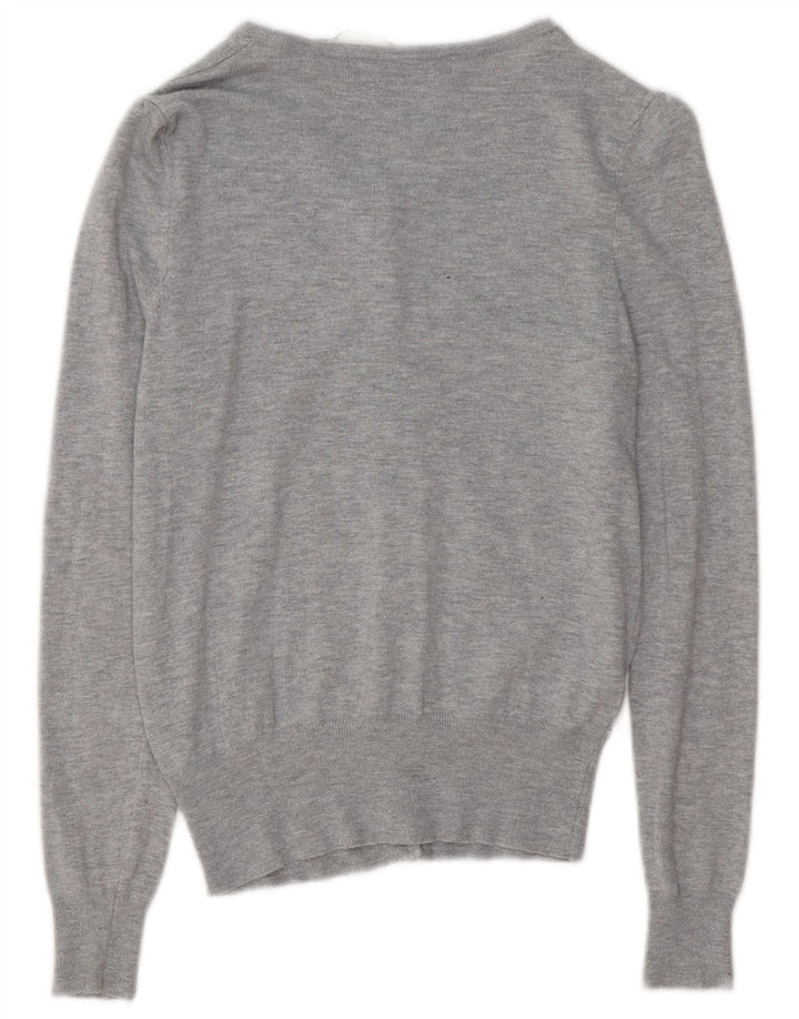 Marks & Spencer Womens Cardigan Sweater UK 8 Small Grey Flecked Viscose