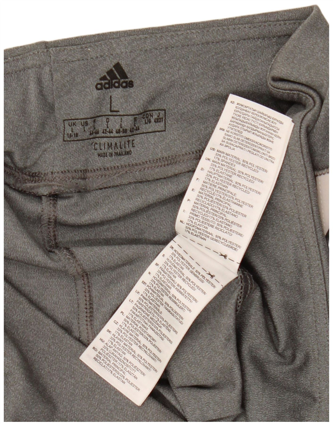 ADIDAS Womens Climalite Leggings UK 16/18 Large  Grey Polyester