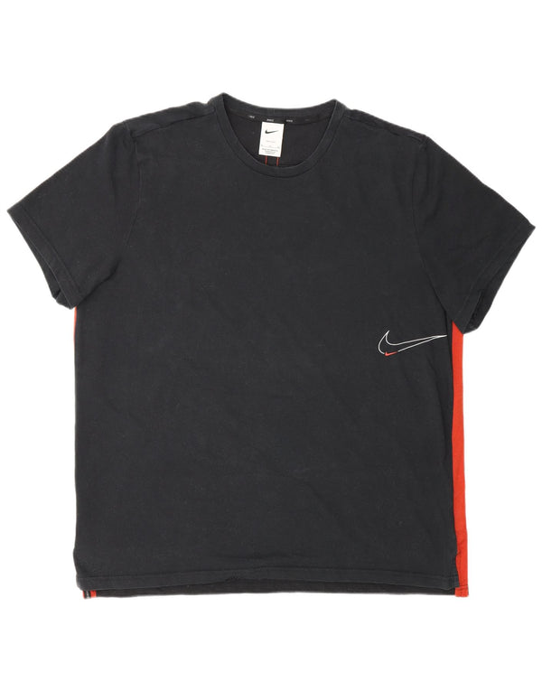 Męska koszulka z grafiką Nike Dri Fit Top XL, czarna, bawełniana, z blokami kolorów, sportowa