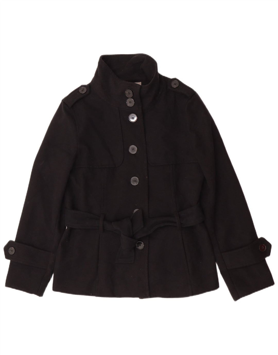 Zara Womens Military Jacket UK 18 XL Black Polyester