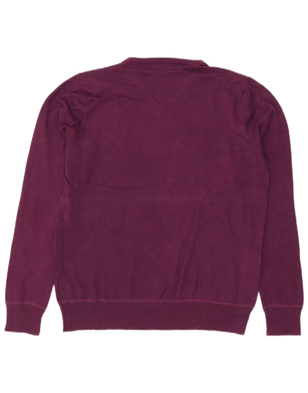 Męski sweter Zara z dekoltem w kształcie litery V, XL, bordowa, bawełniana
