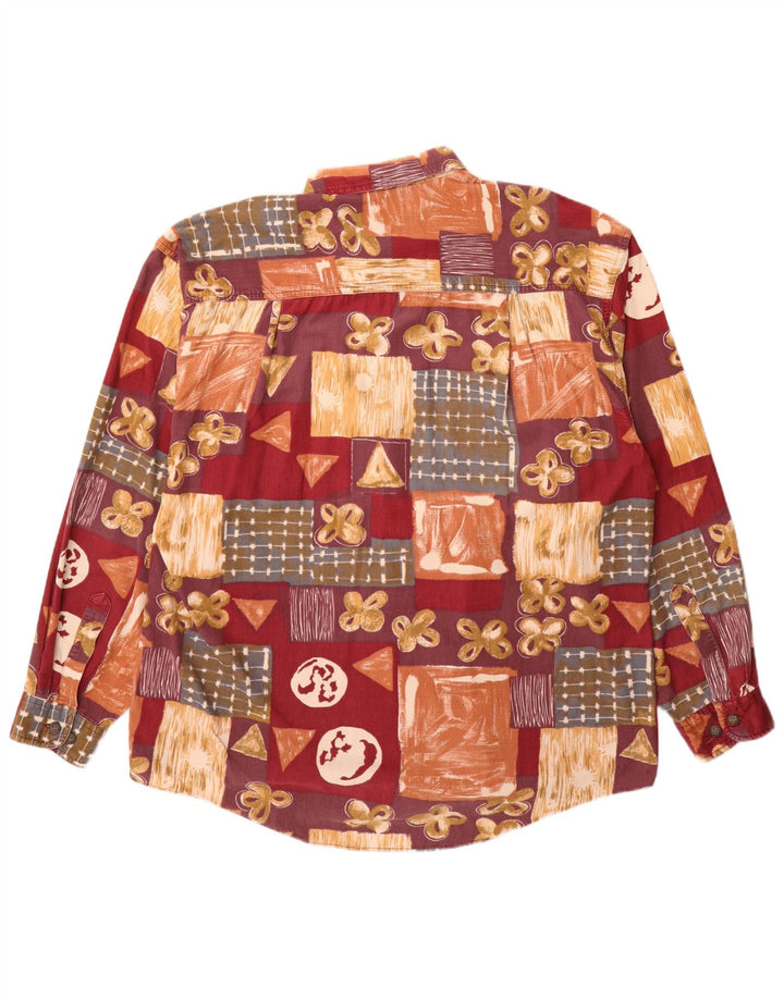 MCNEAL Herre Corduroy Shirt XL Burgundy Patchwork