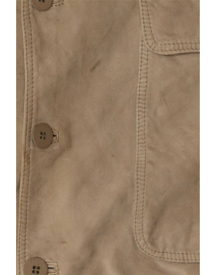 Vintage męska zamszowa kurtka bomber UK 40 duża beżowa