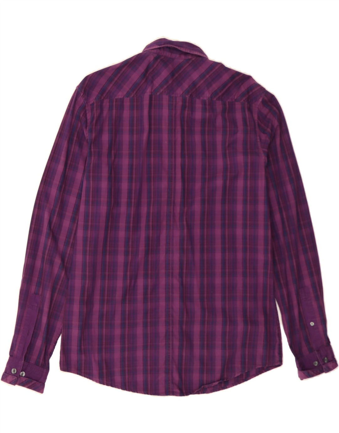 ESPRIT Mens Urban Fit Shirt Medium Purple Check Cotton Vintage Esprit and Second-Hand Esprit from Messina Hembry 
