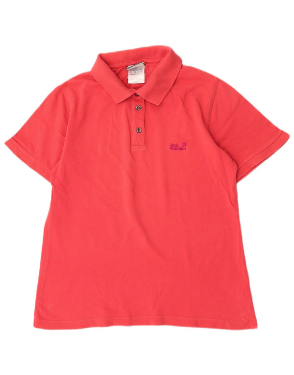 Polo da donna Jack Wolfskin UK 10 piccola in cotone rosa