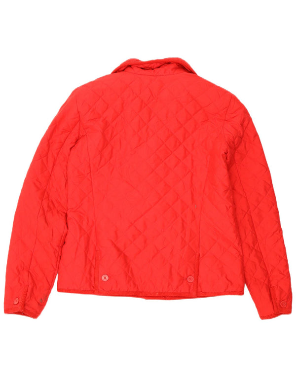 Chaps Womens Quilted Jacket UK 10 Small Red Polyester