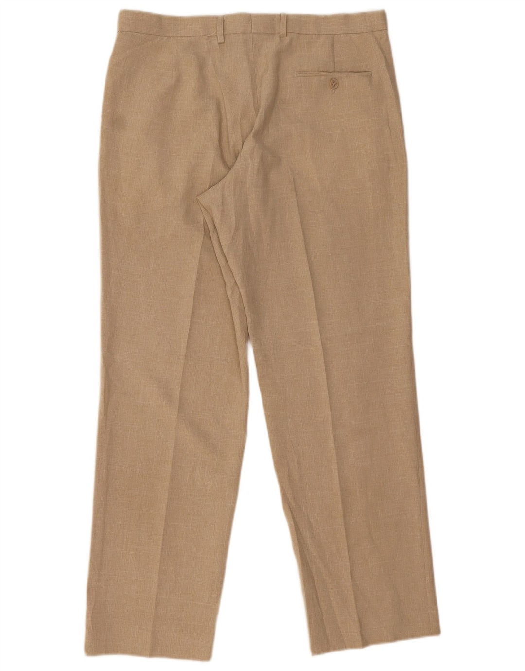 MARKS & SPENCER Mens Straight Suit Trousers W36 L31 Beige Polyester