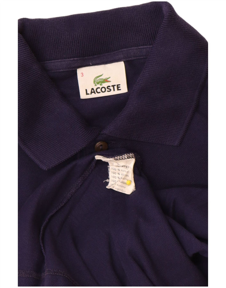 Lacoste Mens Polo Shirt Size 3 Small Navy Blue Cotton
