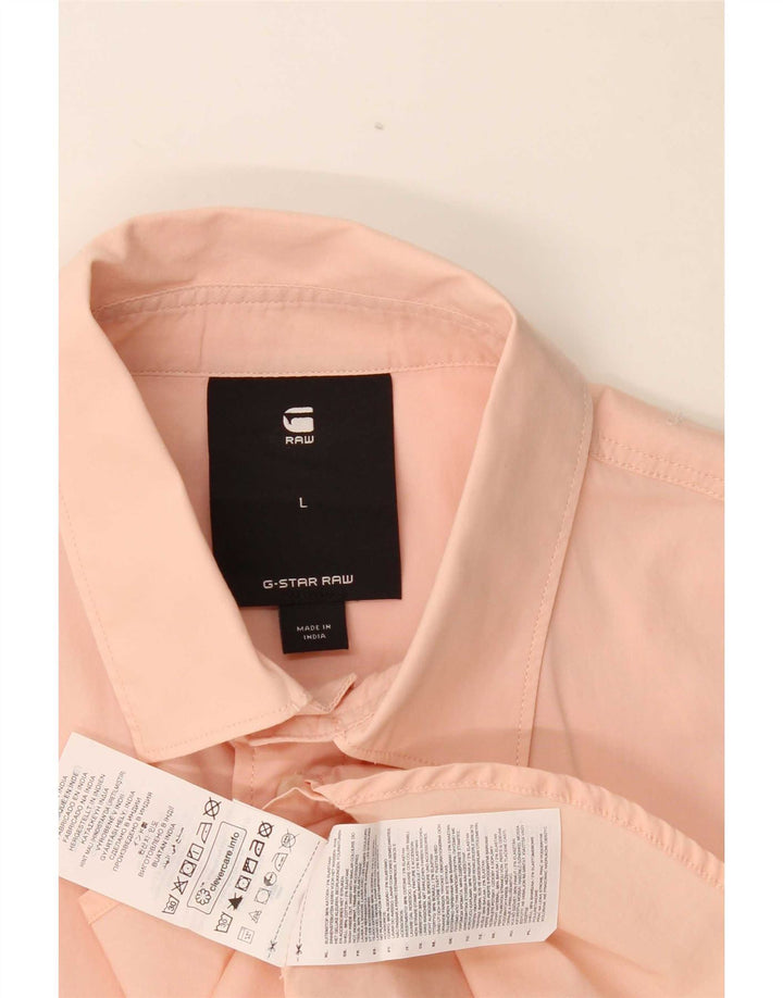 G-Star Womens Shirt UK 16 Large Pink Cotton