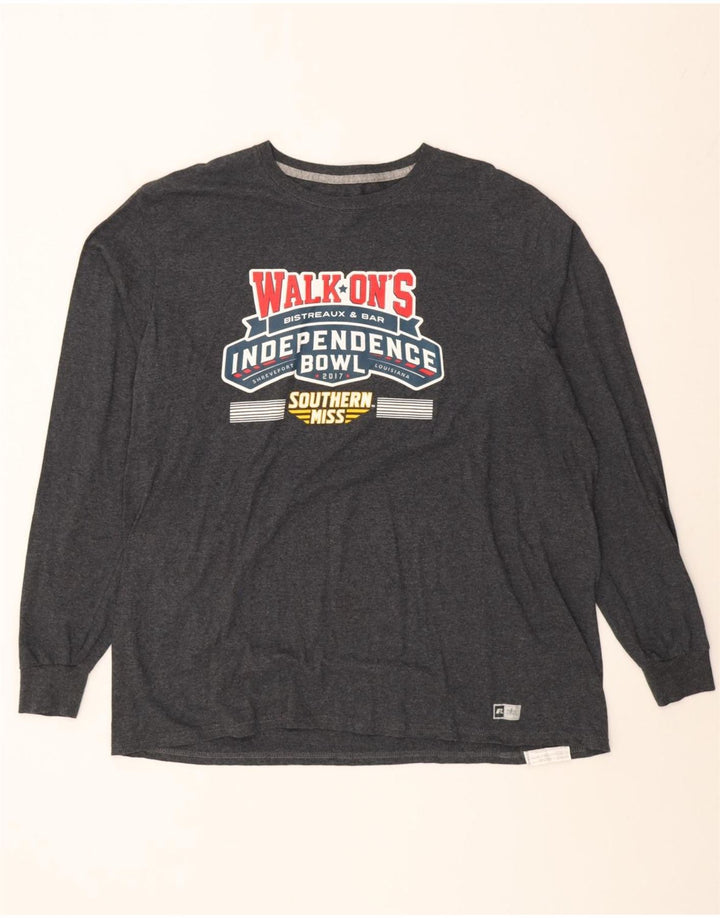 Russell Athletic Haut graphique à manches longues pour homme XL en coton gris
