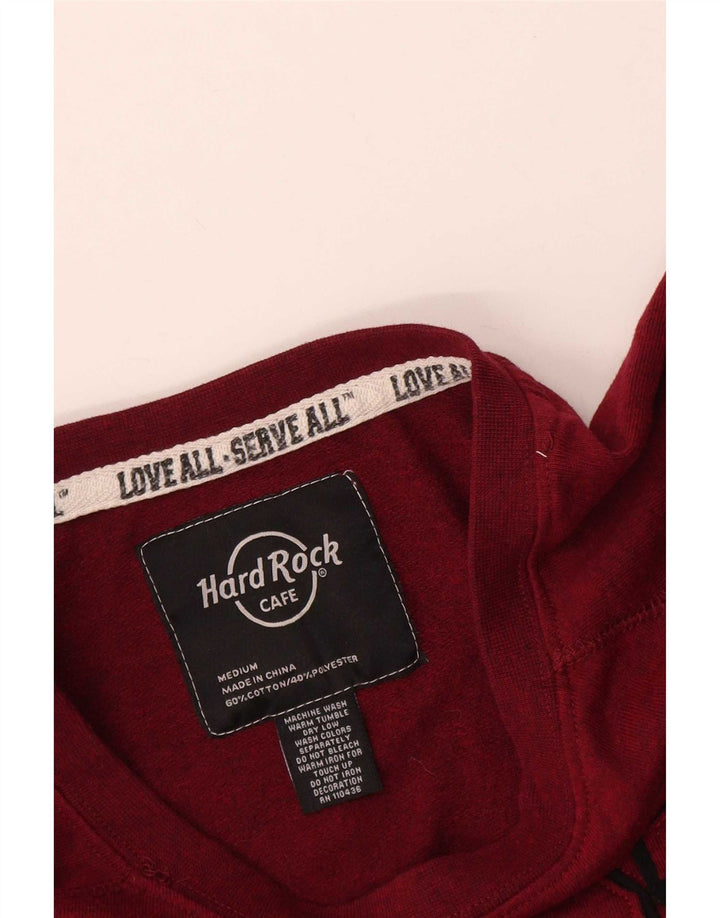Hard Rock Cafe Dame Phoenix Sweatshirt Jumper UK 14 Medium Burgundy