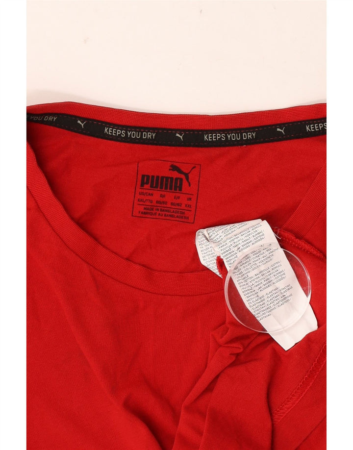 Puma Mens T-Shirt Top 2XL Red Cotton