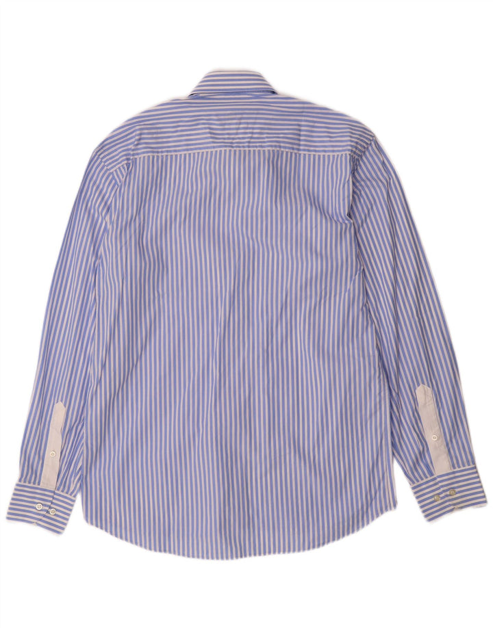 HARRY & SONS Mens Shirt Size 39 15 1/2 Medium Blue Striped Cotton