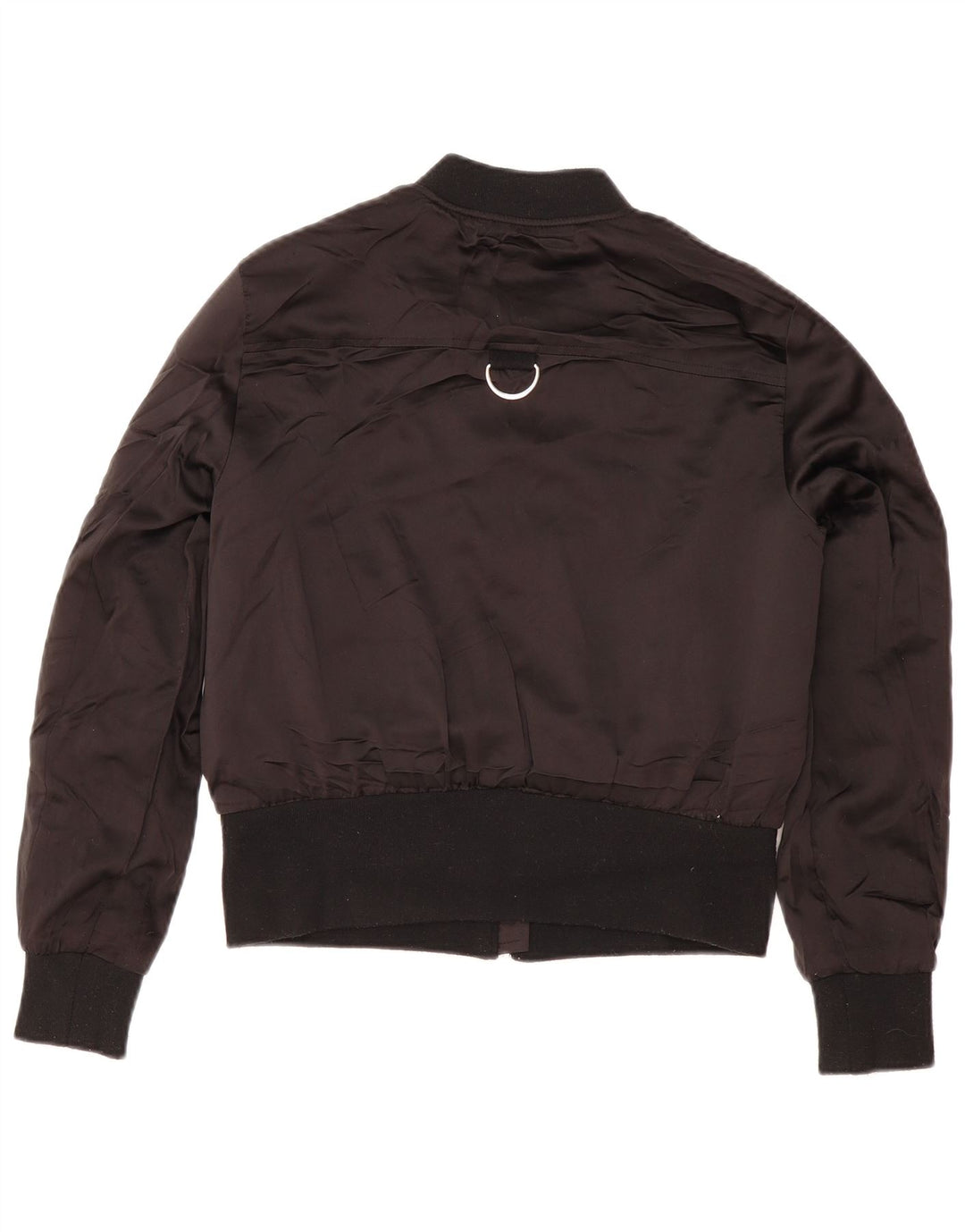 Zara Womens Bomber Jacket UK 14 Medium Black Polyester