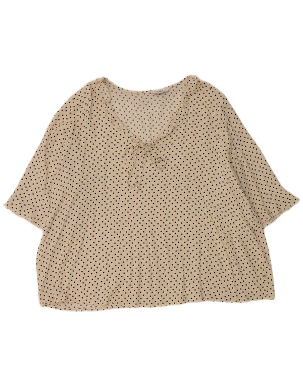 Marks & Spencer Damen-Blusenoberteil mit Rüschen vorne, UK 18, XL, gebrochenes Weiß, gepunktet