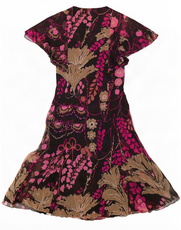 Vintage Γυναικείο Φόρεμα A-Line IT 46 Large Black Floral