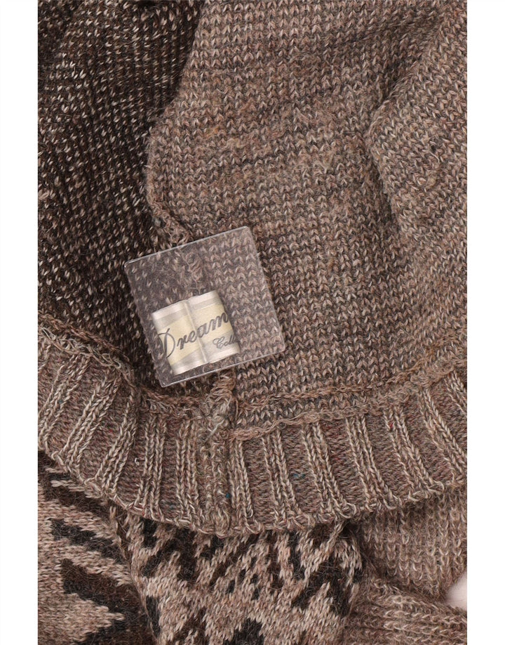 Dream Herren-Pullover mit Rollkragen, groß, braun, geometrisch
