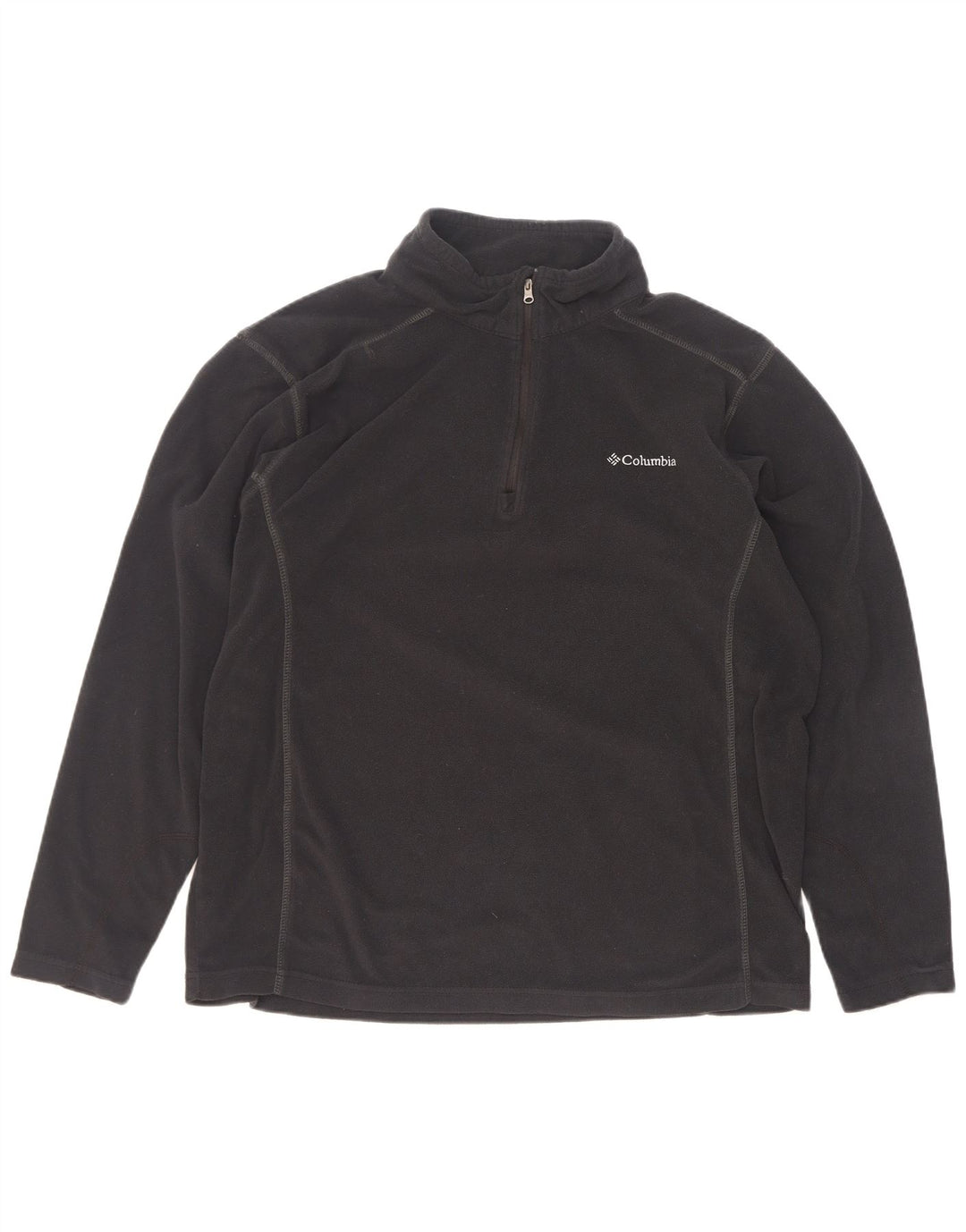 Columbia Mens Zip Neck Fleece Jumper Large Black Polyester