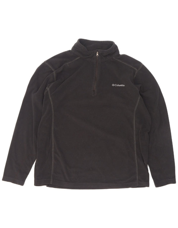 Columbia Mens Zip Neck Fleece Jumper Large Black Polyester