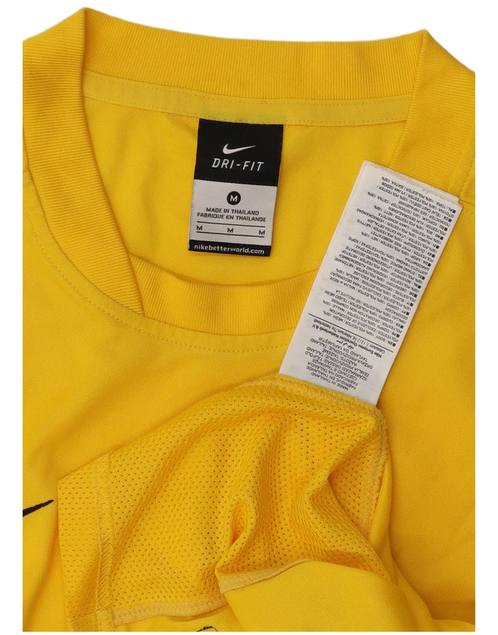 Nike Mens Dri Fit T-Shirt Top Medium Yellow