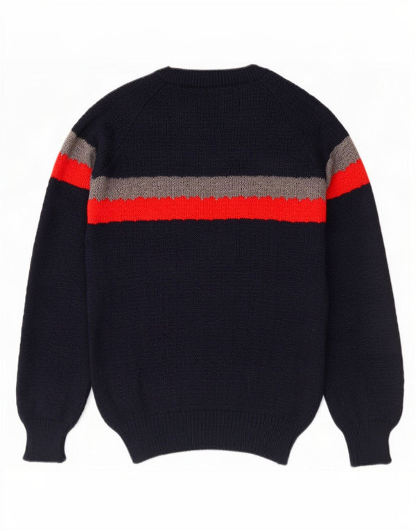 Vintage γυναικείο πουλόβερ με λαιμόκοψη EU 40 Medium Navy Blue Colorblock