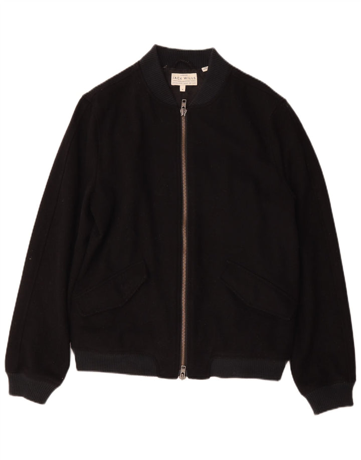 Jack Wills Bomber Jacket pentru bărbați UK 38 Medium Bleumarin Lână