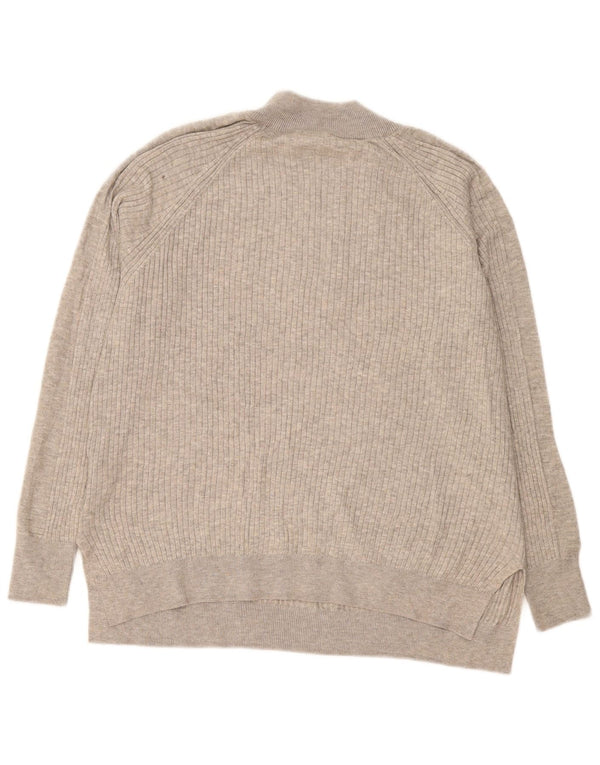 Marks & Spencer Mens Zip Neck Jumper Sweater Medium Grey Viscose