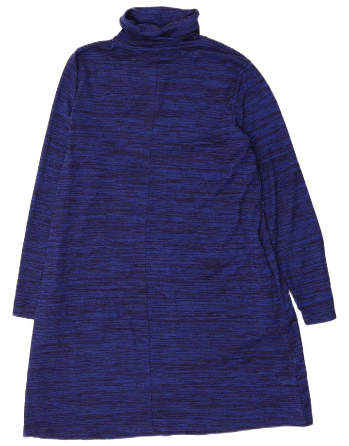 Marks & Spencer Womens Jumper Dress UK 14 Large Navy Blue Flecked Polyester